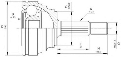 OPEN PARTS cvj531210 -  Шарнирный комплект, приводной вал